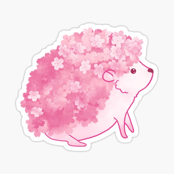 Item preview, Cute Pink Cherry Blossom Hedgehog designed and sold by arterialmotive.