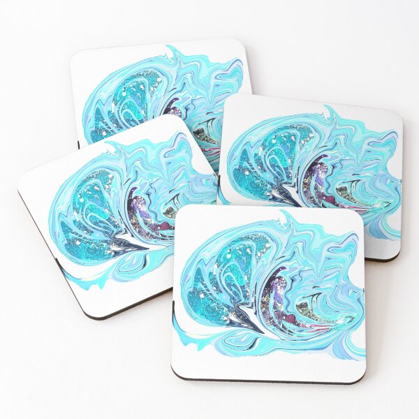 Item preview, Abstract blue print geode agate waves streaks designed and sold by Maria Mihailova.