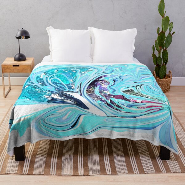 Item preview, Abstract blue print geode agate waves streaks designed and sold by Maria Mihailova.