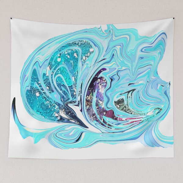 Item preview, Abstract blue print geode agate waves streaks designed and sold by Maria Mihailova.