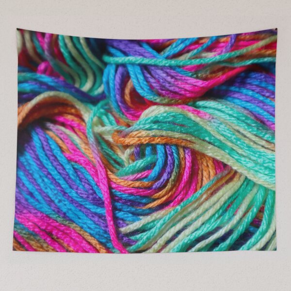 Item preview, Bright Rainbow Ombré Yarn Pattern Knitters Crafters and DIYers with Pink Purple Blue Green Yellow and Orange  designed and sold by PrettyLittlePic.