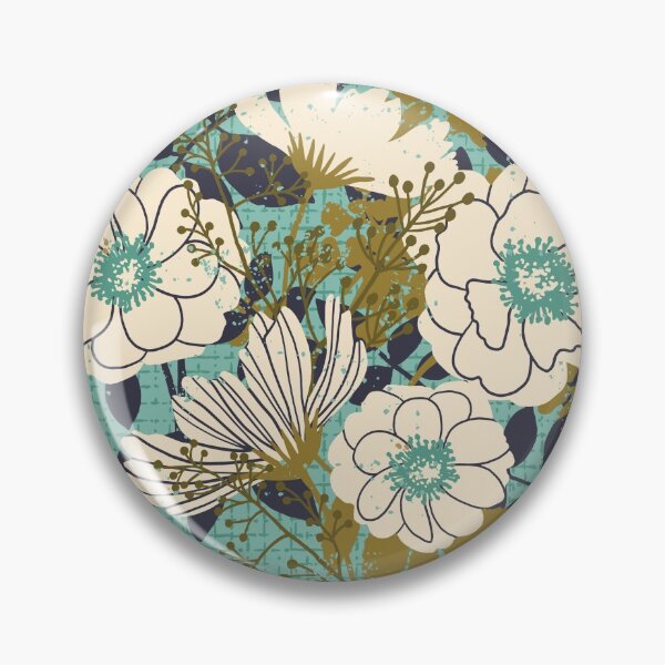 Item preview, Floral Bouquet ~ on turquoise designed and sold by RetroRudolphs.