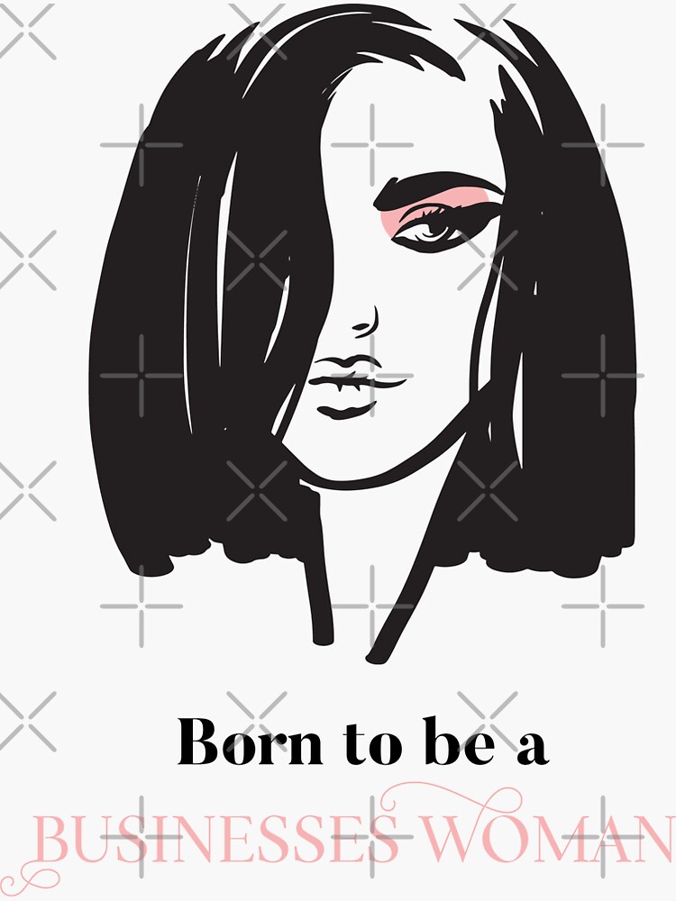 Thumbnail 3 of 3, Sticker, Born to be a businesswoman- pretty woman face design - purple designed and sold by Fatamimosh.