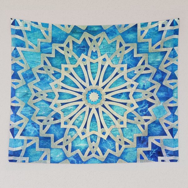 Item preview, Ocean Blue Geometric Abstract  designed and sold by Pretty-Bird.
