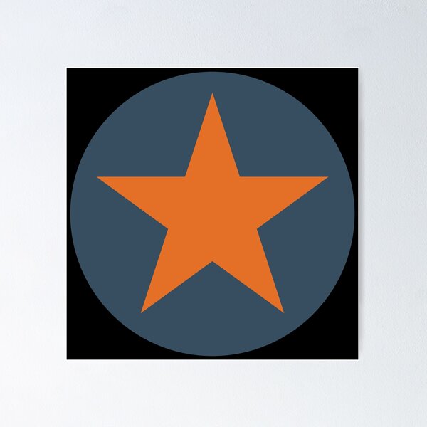 Item preview, Orange Graphic Star On Blue designed and sold by iscaStudioArt.
