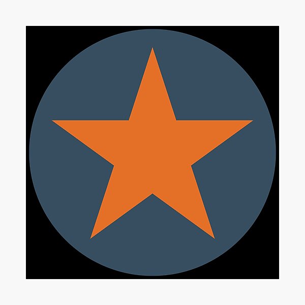 Item preview, Orange Graphic Star On Blue designed and sold by iscaStudioArt.