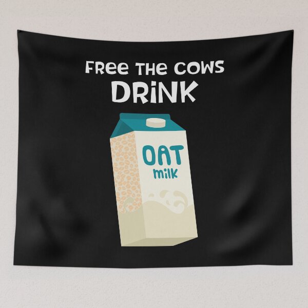 Item preview, Funny Vegan Free The Cows Drink Oat Milk graphic designed and sold by jakehughes2015.