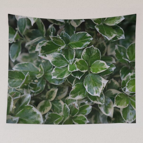 Item preview, Moody Dark Green White Edged Foliage Vining Leaf Pattern designed and sold by PrettyLittlePic.