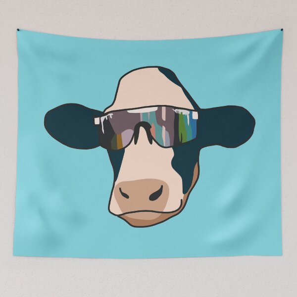 Item preview, cow wearing pit vipers designed and sold by Cool Gal, Cool Cats.