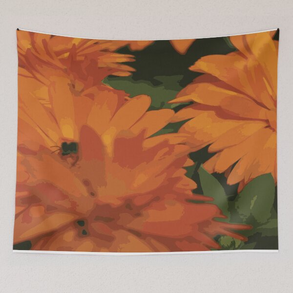 Artikelvorschau, Orange Blumen und Biene entworfen und verkauft von QueenAmy127.