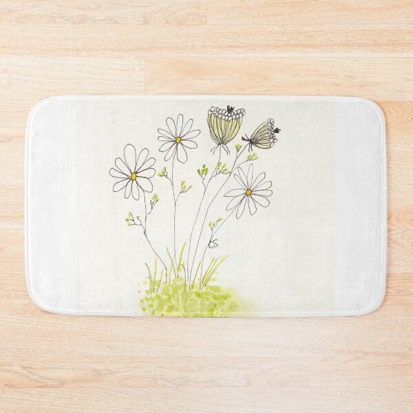 Item preview, Queen Anne's Lace and Daisies in Pen Ink and Watercolor designed and sold by The Elderberry Blossom.