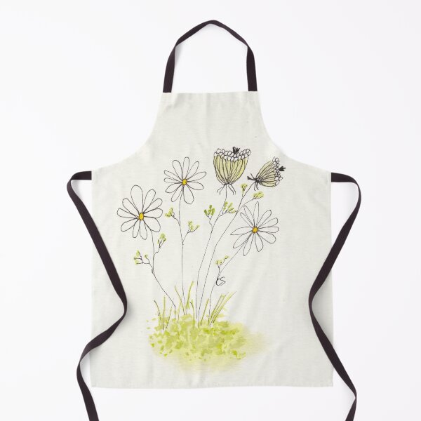 Item preview, Queen Anne's Lace and Daisies in Pen Ink and Watercolor designed and sold by The Elderberry Blossom.