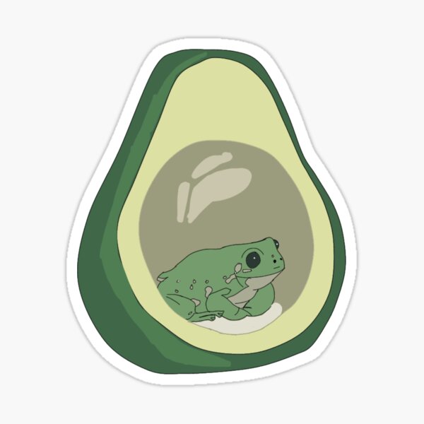 Vista previa del artículo con la obra «Pegatinas de ranas de aguacate y palitos de Grenouille», diseñado y vendido por Stickers  Designer.
