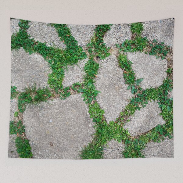 Item preview, Grassy Stone Path Walkway with a Mismatched Geometric Rock Pattern designed and sold by PrettyLittlePic.