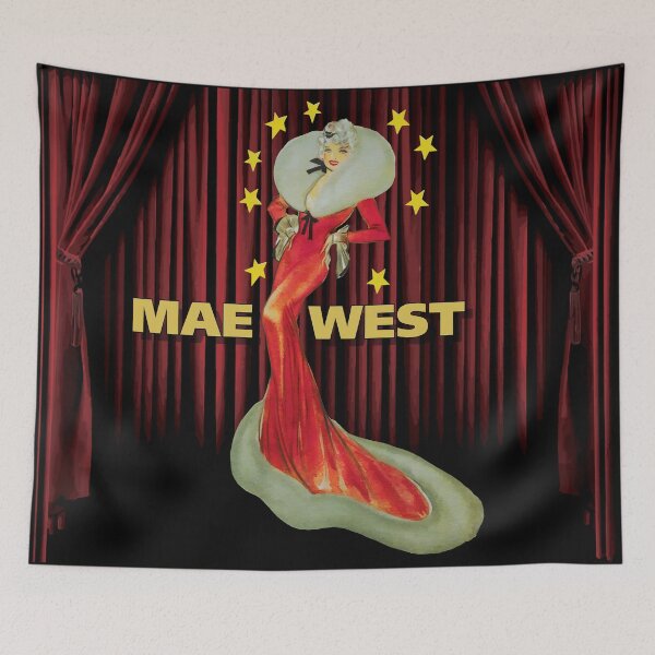 Item preview, Mae West with Red Curtains designed and sold by GraffitiSoup.