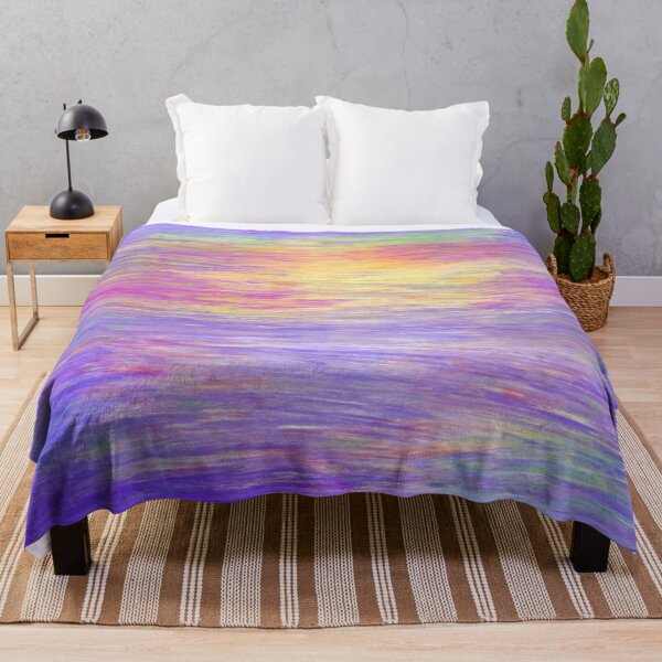 Item preview, Abstract Dry Oil Brush Pattern with Vibrant Colors of Purples, Pinks, and Yellow designed and sold by PrettyLittlePic.