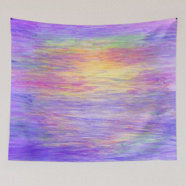 Item preview, Abstract Dry Oil Brush Pattern with Vibrant Colors of Purples, Pinks, and Yellow designed and sold by PrettyLittlePic.