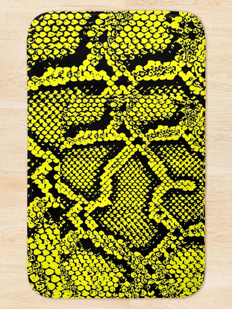 Thumbnail 5 of 6, Bath Mat, Python Skin designed and sold by DesignFantazia.