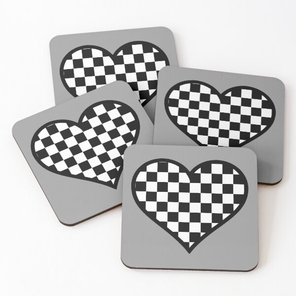 Item preview, Black and White Checker Pattern Heart designed and sold by Bumblefuzzies.