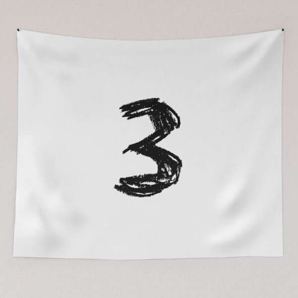 Item preview, Handwritten Numeral: Three, Number 3 designed and sold by badlydrawnbabe.