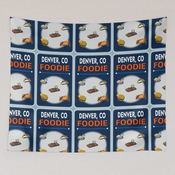 Item preview, Denver, CO - Foodie - Fondo azul oscuro designed and sold by ThisNThatImages.