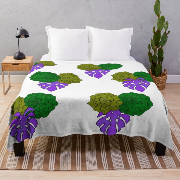 Item preview, Green and Yellow Flowers on Purple Leaves designed and sold by rainestore.