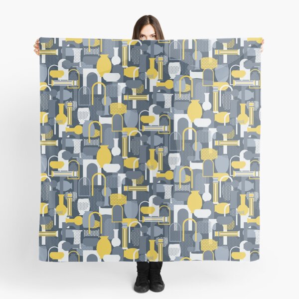 Vases & Bowls (Yellow & Gray) Scarf