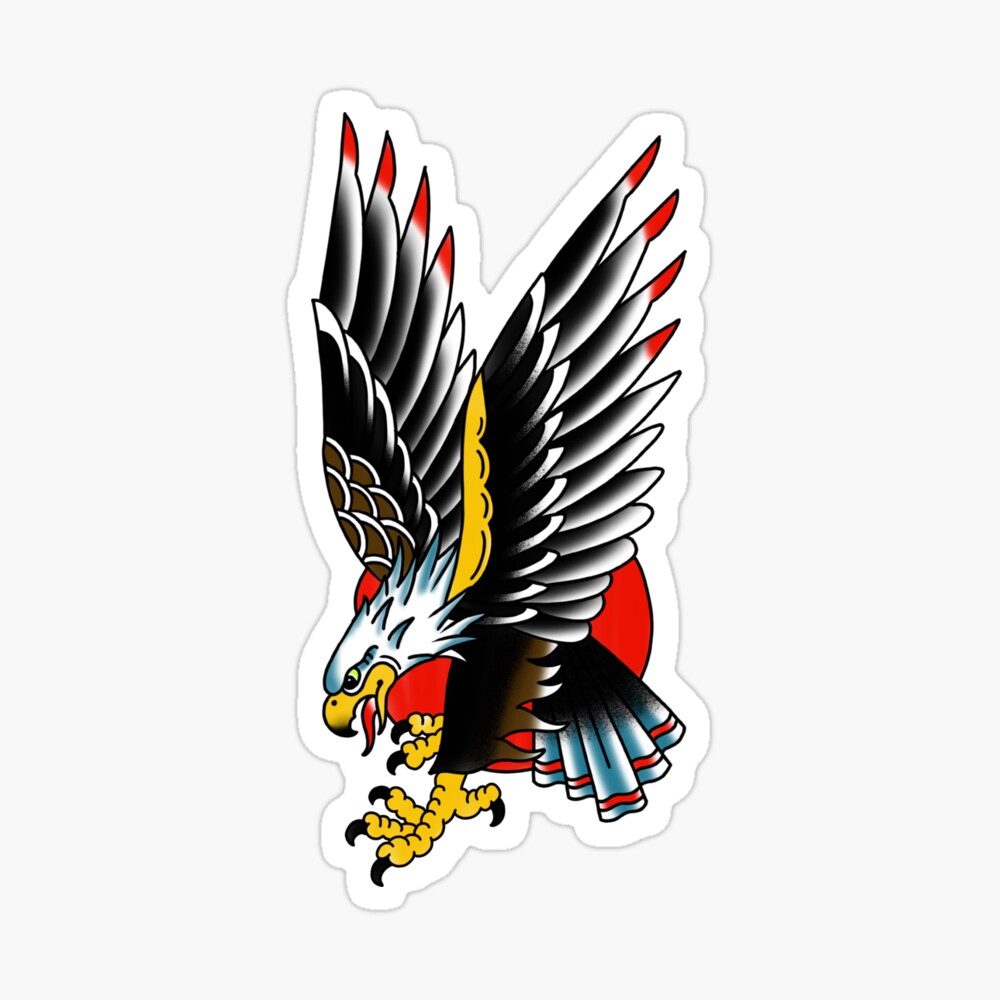 Illustration Of Eagle In Old School Tattoo Style Design Element For Poster  Flyer Emblem Sign Stock Illustration - Download Image Now - iStock