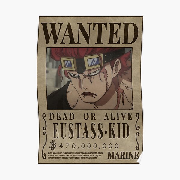 Eustass Captain Kid One Piece Wanted Bounty Poster By Patrika Redbubble