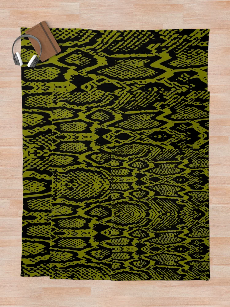 Thumbnail 5 of 6, Throw Blanket, Python Skin designed and sold by DesignFantazia.