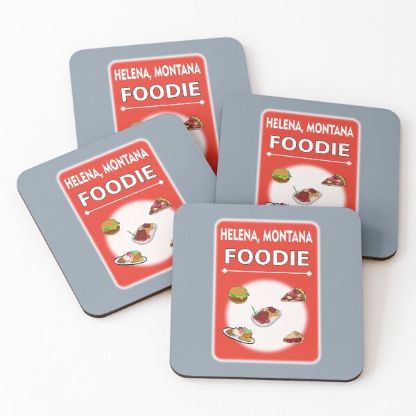 Item preview, Helena, Montana - Foodie - Red Orange Background designed and sold by ThisNThatImages.