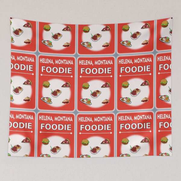 Item preview, Helena, Montana - Foodie - Red Orange Background designed and sold by ThisNThatImages.