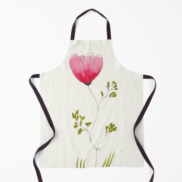 Item preview, One Pink Flower in Pen Ink and Watercolor designed and sold by The Elderberry Blossom.