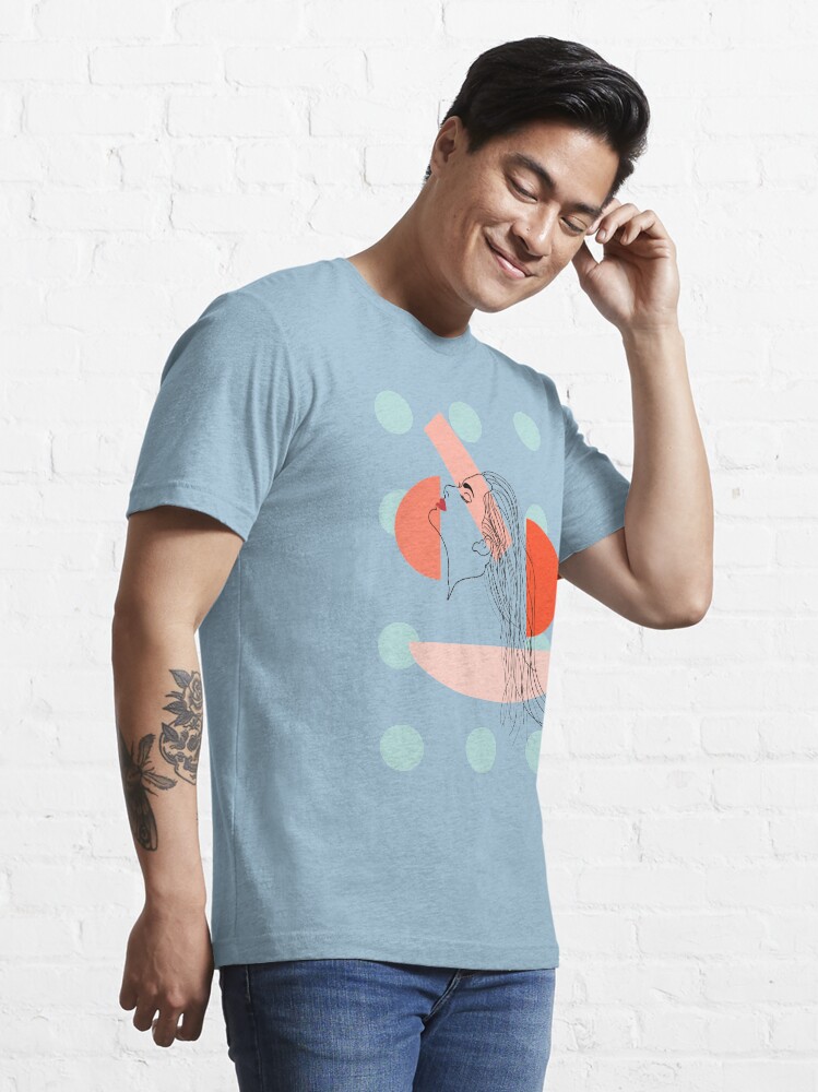 Alternate view of Abstract woman face line drawing minimal Essential T-Shirt