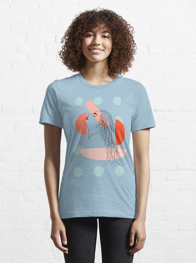 Alternate view of Abstract woman face line drawing minimal Essential T-Shirt