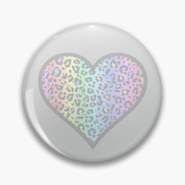 Item preview, Pastel Rainbow Leopard Print Heart designed and sold by Bumblefuzzies.