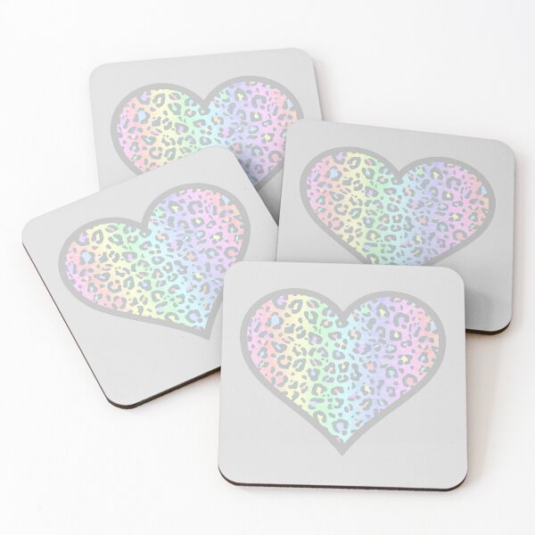 Item preview, Pastel Rainbow Leopard Print Heart designed and sold by Bumblefuzzies.