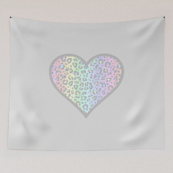 Item preview, Pastel Rainbow Leopard Print Heart designed and sold by Bumblefuzzies.