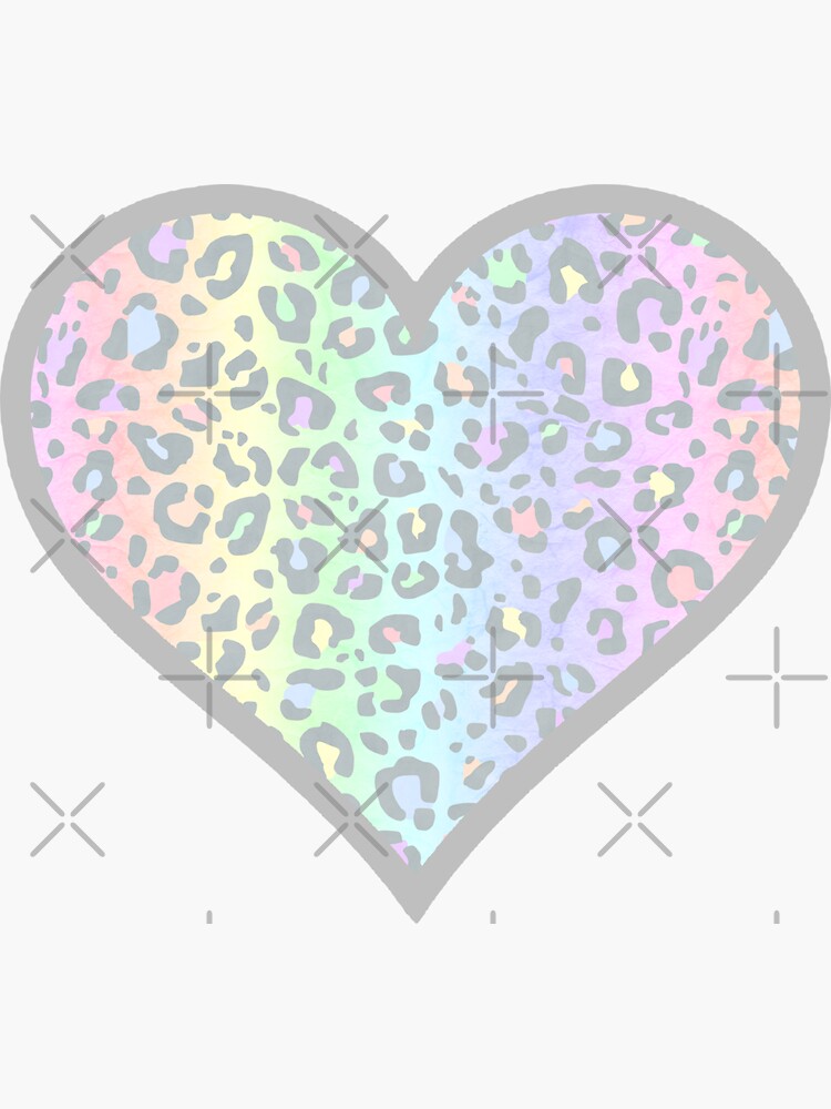 Soft Pastel Double Rainbow Leopard Print All Over Animal Pattern