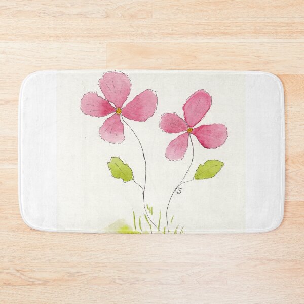 Item preview, Two Pink Flowers in Pen Ink and Watercolor designed and sold by The Elderberry Blossom.