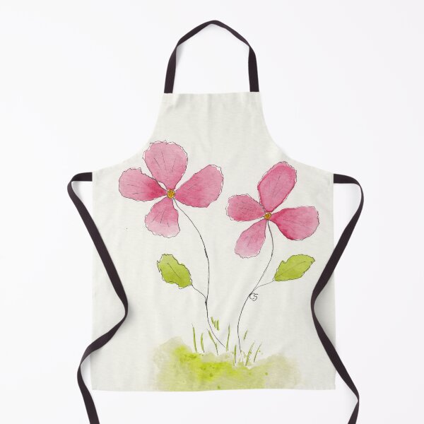 Item preview, Two Pink Flowers in Pen Ink and Watercolor designed and sold by The Elderberry Blossom.