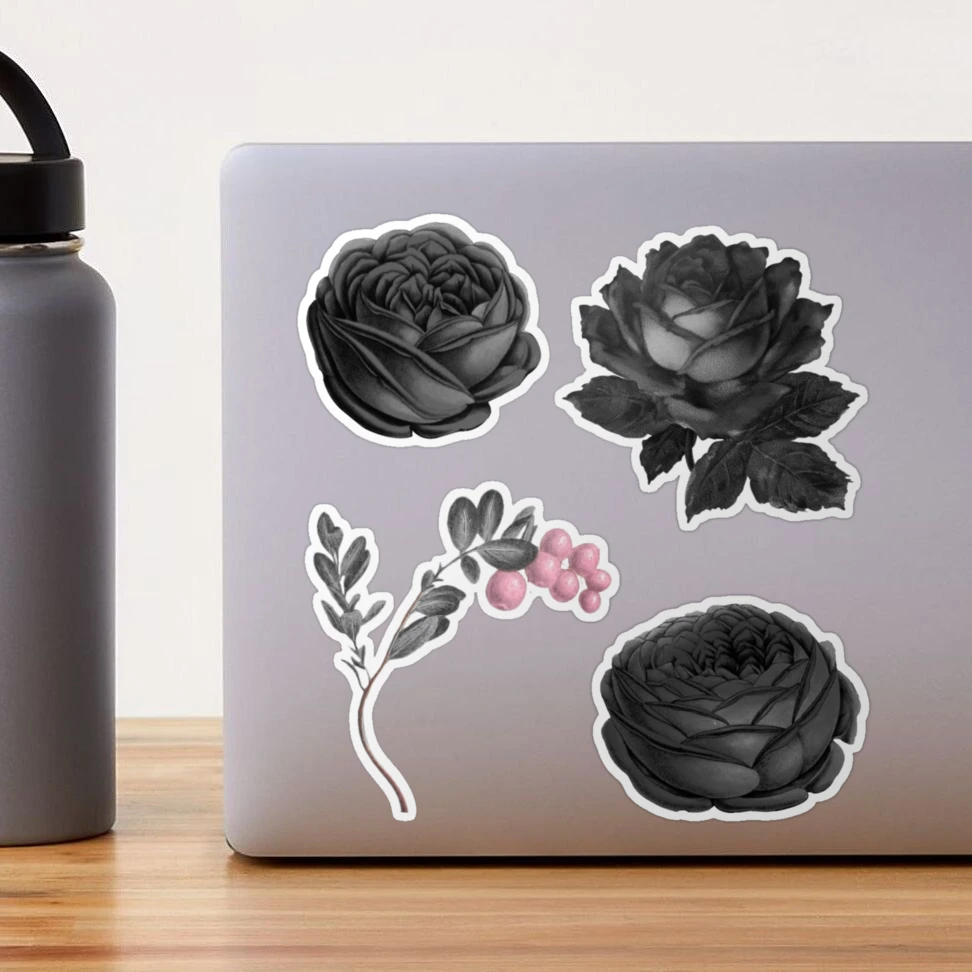 12 Pack: Black Flower Stickers by Recollections™