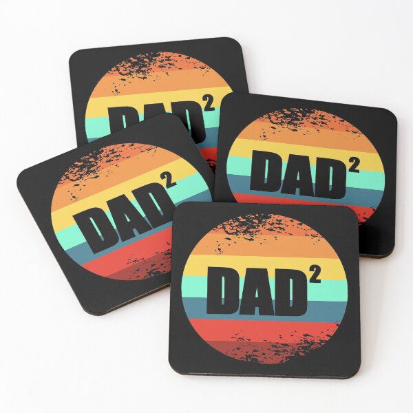Item preview, Dad Squared Funny Father’s Day Vintage Sunset Two Kids Daddy Papa designed and sold by Gsallicat.