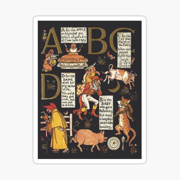 Walter Crane Alphabet Book - ABCD Sticker