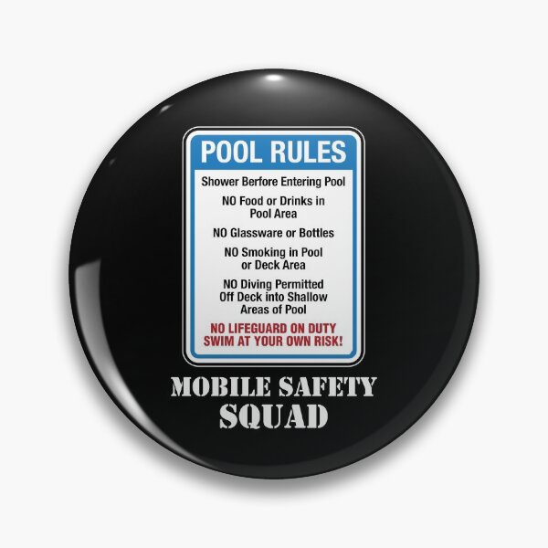 Item preview, Swimming Pool Rules Mobile Safety Squad designed and sold by twHistory.