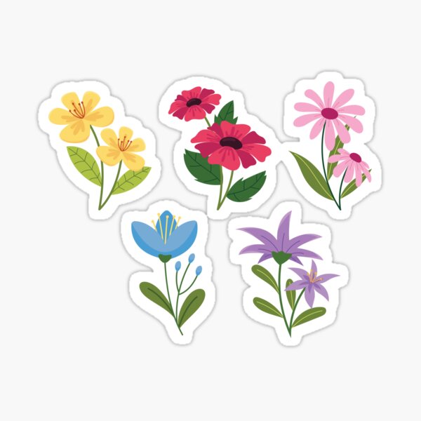 Set of flower stickers - spring flowers arrangements | Sticker