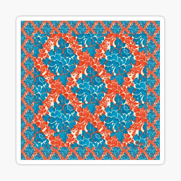 Item preview, Coral and Teal Brush Damask designed and sold by MeganSteer.