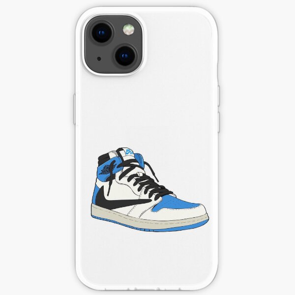 Zapatilla Travis Scott Jordan 1 Fragment Azul Funda blanda para iPhone