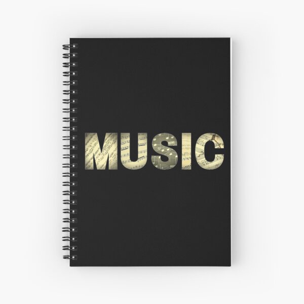Golden music with musical notes Spiral Notebook
