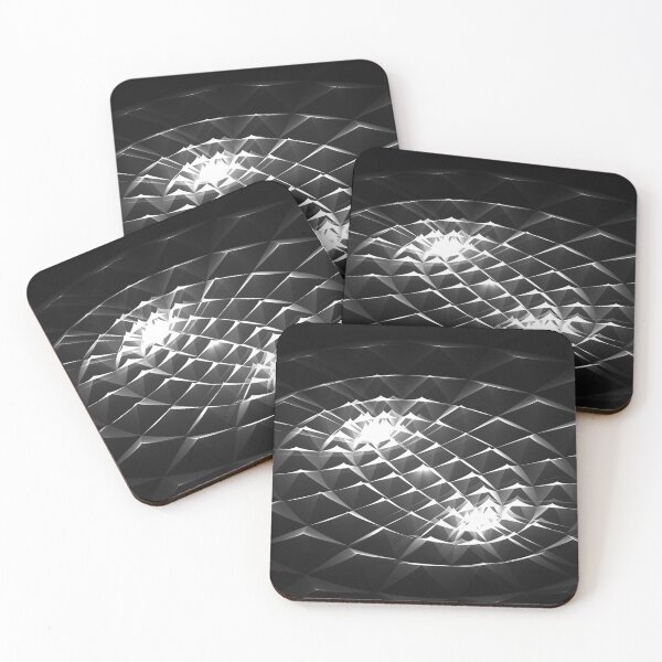 Item preview, Monochrome Abstract Fractal with Bright Lights designed and sold by siwabudda.